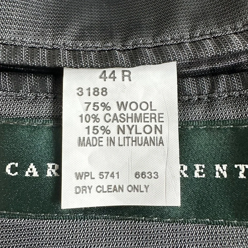 Oscar de la Renta Men's Blazer Jacket 44 R Black Wool Cashmere Nylon Old Money - Picture 7 of 10